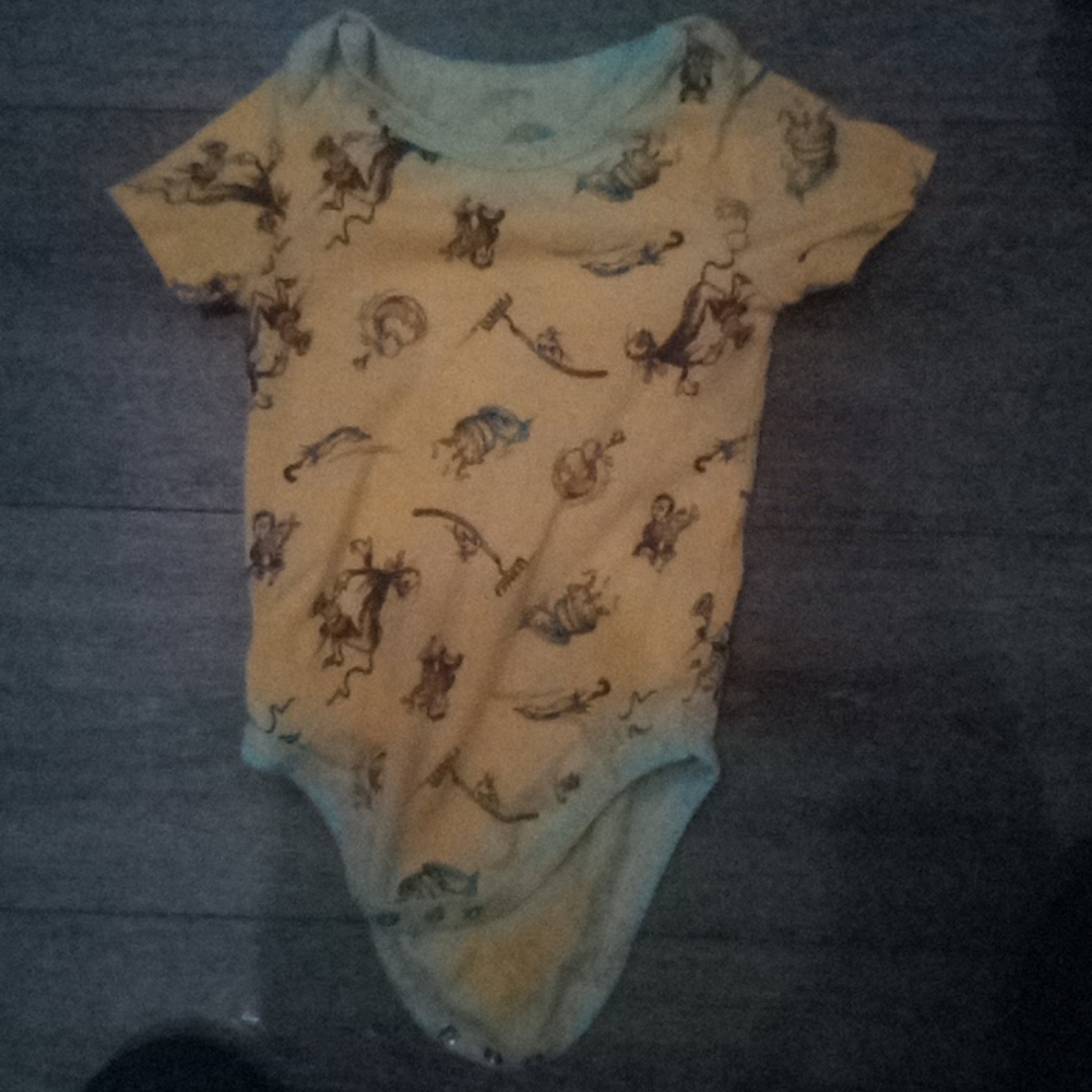 Cat in the hat print onesie